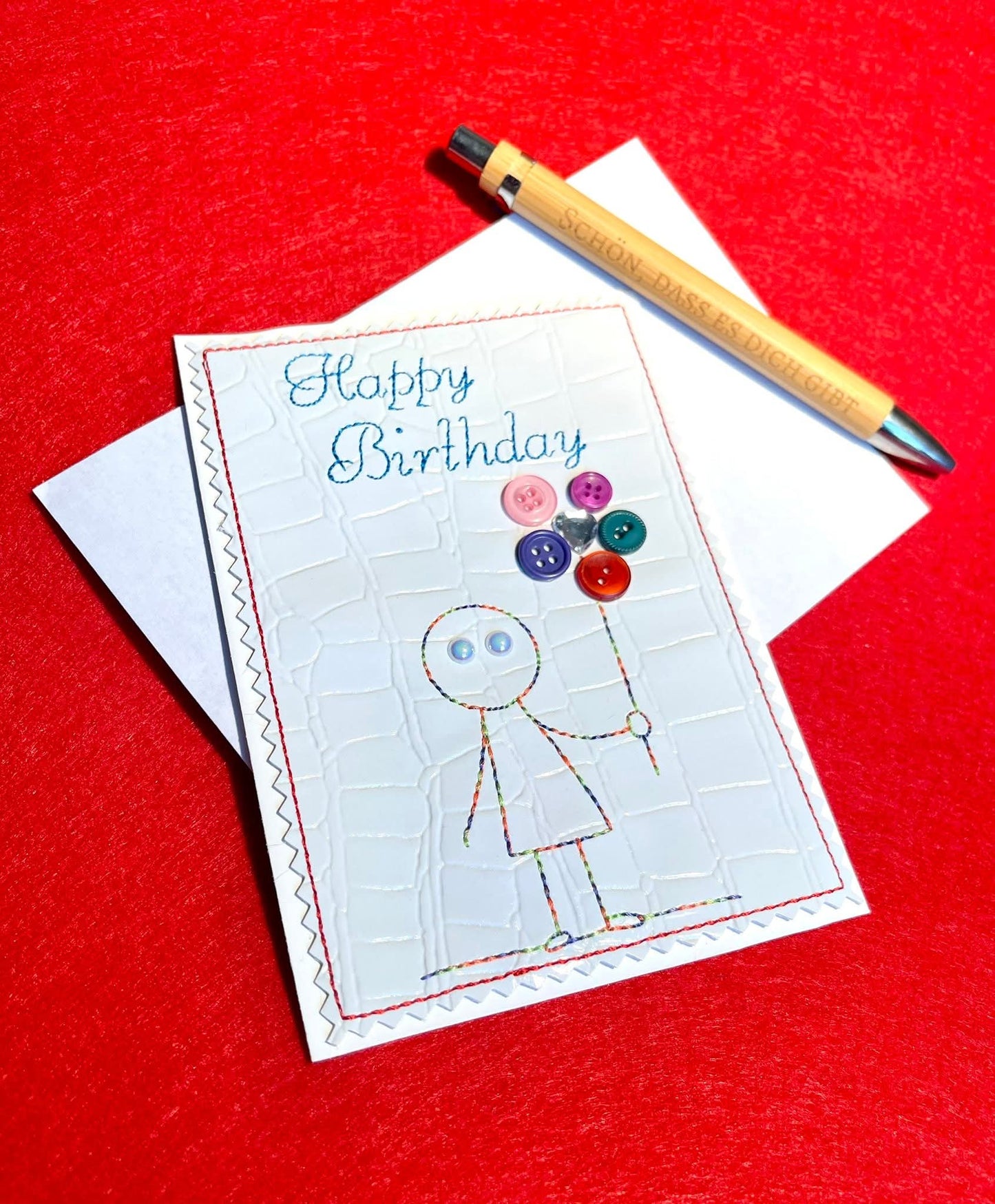 Knopf Karten Set  3 Motive in 2 Größen 9x14 10x16