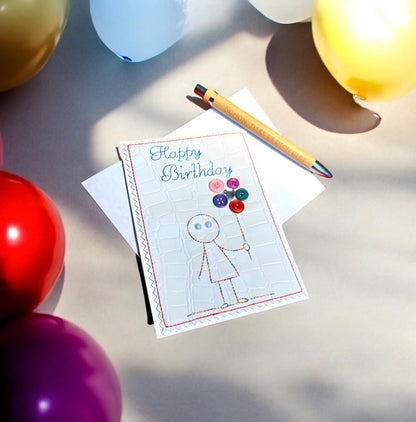 Knopf Karten Set  3 Motive in 2 Größen 9x14 10x16