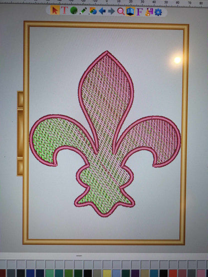 Fleur de lis 13x18 Stickfolie NullEuroDatei Applikation