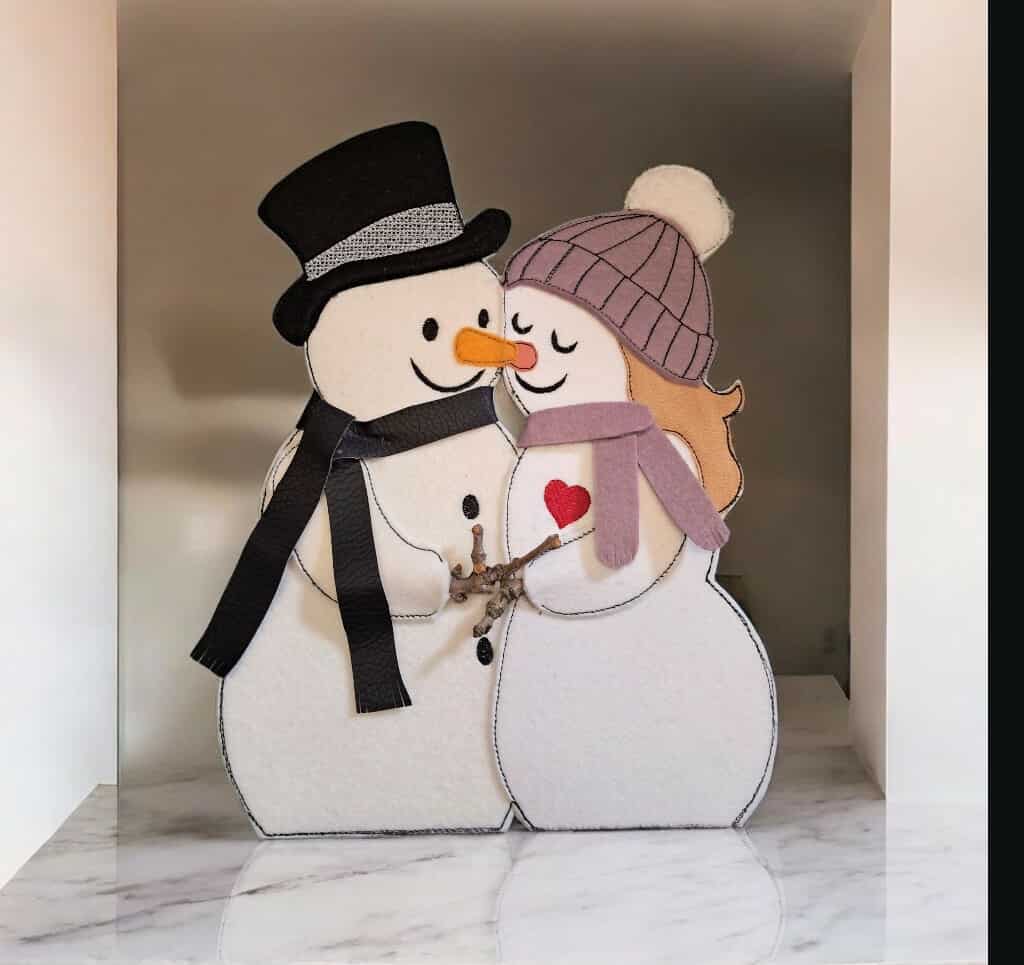 Schneemann Liebe Applikation ITH ab 13x18 in 7 Größen