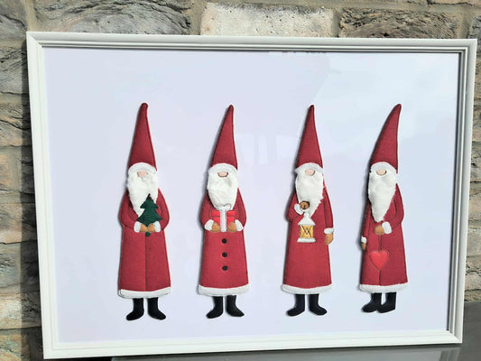 Applikation Santa Weihnachtsmann Set Megapack 4 Motive in je 7 Größen ab 13x18 und drei Varianten.