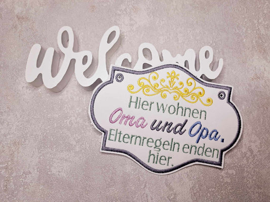 Schild 13x18 Oma und Opa Andere Regeln