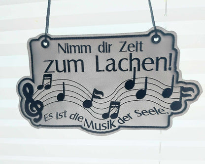 Zeit Musik Lachen Seele Schild Set 7 Größen