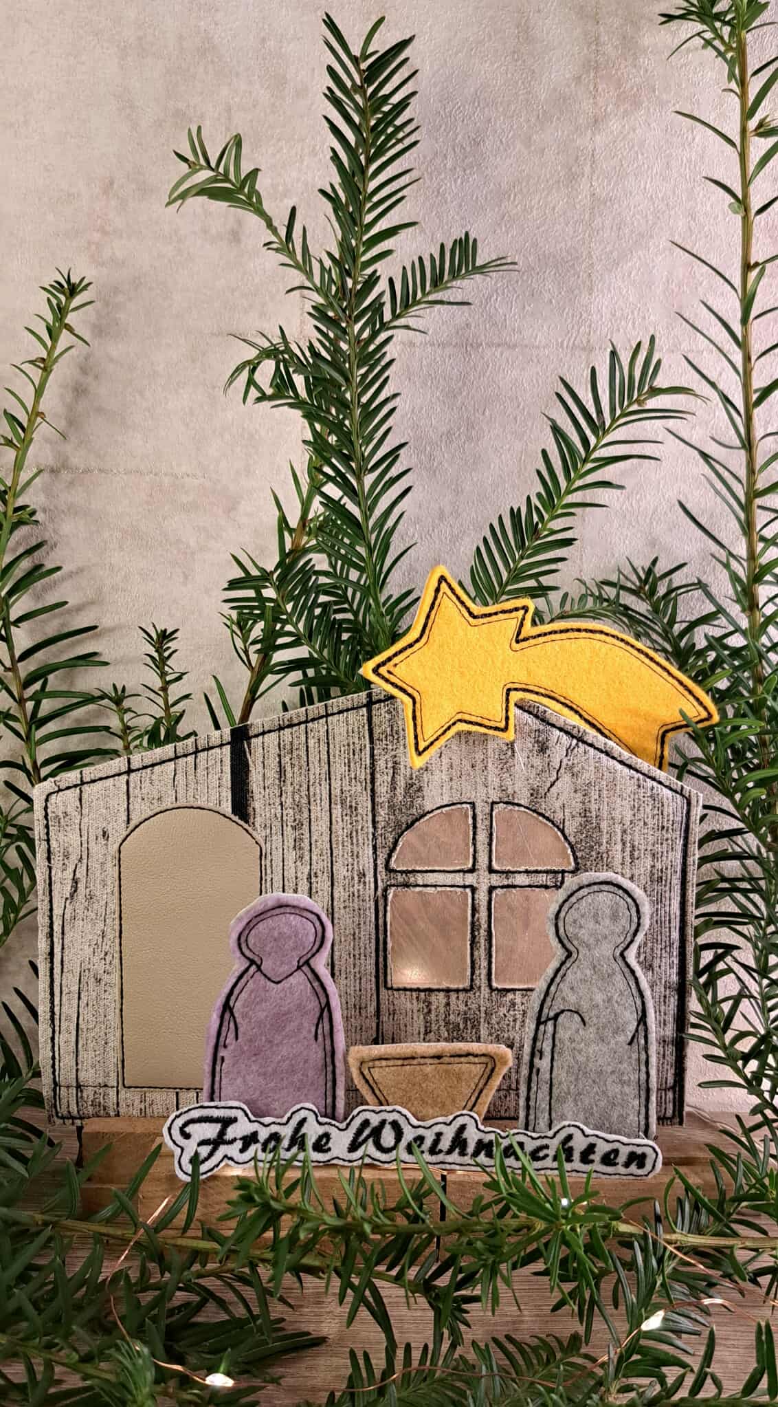 Krippe to go ITH 13x18 Applikation Klötzchen Datei Maria Josef Jesus