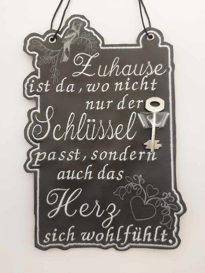 Schild 20x30 Zuhause Herz Home Schlüssel