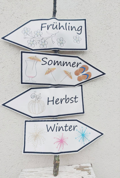 Wegweiser Schilder Mega-Set 10 Größen ITH Frühling Sommer Herbst und Winter